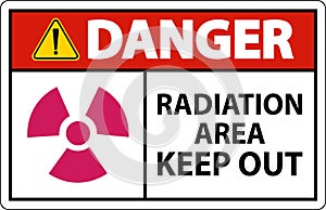 Danger Radiation Area Keep Out Sign On White Background