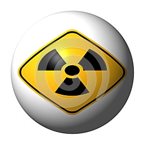 Danger radiation sign sphere