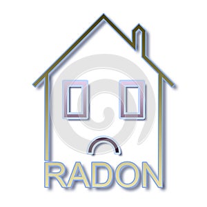 The danger of radon gas in our homes - concept illustration