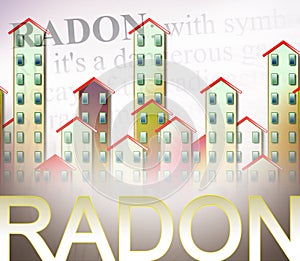 The danger of radon gas in our homes - the first floors of the buildings are the most exposed to radon gas - concept illustration