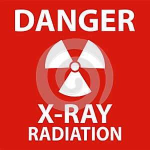 Danger X-Ray Radiation Sign On White Background