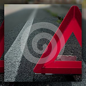 Danger Red Road Sign Abstract Art