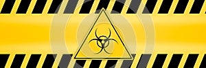 Danger ribbon and sign Attention biohazard and falling warning signs Caution tape restricted access safety and hazard stripes