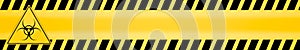 Danger ribbon and sign Attention biohazard and falling warning signs Caution tape restricted access safety and hazard stripes