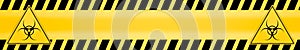 Danger ribbon and sign Attention biohazard and falling warning signs Caution tape restricted access safety and hazard stripes