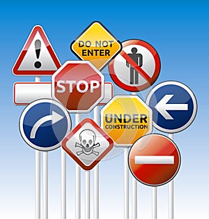 Danger road board mix collection