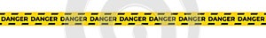 Danger safety tape. Yellow black stripe warning of danger and caution