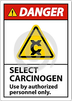 Danger Select Carcinogen Label On White Background photo