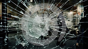 Danger sharp vandalism glass window destruction crash broken damage shattered