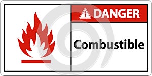 Danger Sign Combustible On White Background