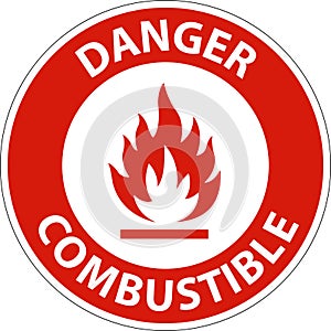Danger Sign Combustible On White Background