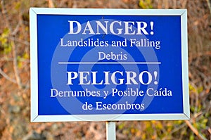 Danger sign in Costa Rica