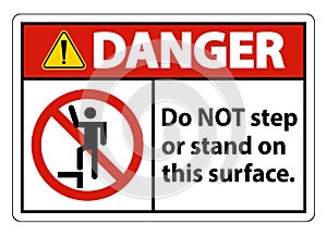 Danger sign do not step or stand on this surface