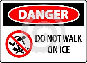 Danger Sign Do Not Walk On Ice