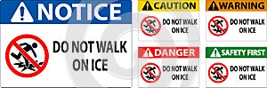 Danger Sign Do Not Walk On Ice