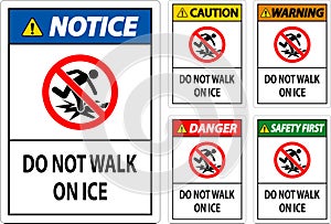 Danger Sign Do Not Walk On Ice