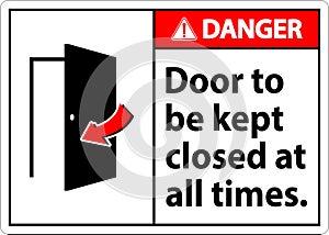 Danger Sign, Door To Be Kept Closed At All Times