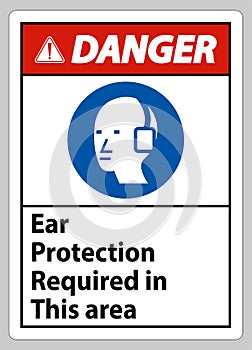 Danger Sign Ear Protection Required In This Area Symbol