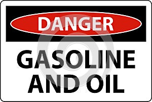 Danger Sign Gasoline And Oil On White Background
