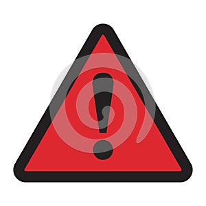 Danger sign. Hazard warning attention sign on a white background