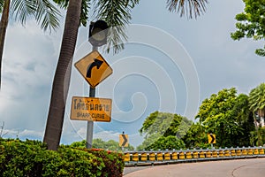 A danger sign on the hill