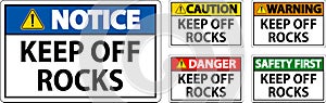 Danger Sign Keep Off Rocks
