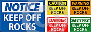 Danger Sign Keep Off Rocks