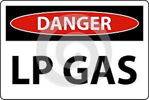 Danger Sign LP Gas On White Background