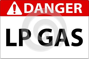 Danger Sign LP Gas On White Background