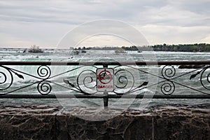 Danger sign at Niagara Falls