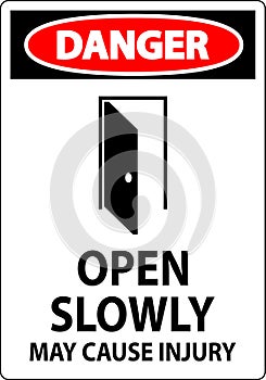 Danger Sign, Open Slowly, May Cause Injury