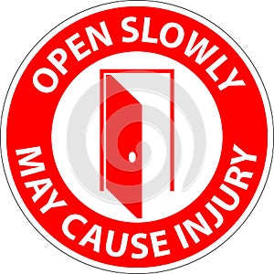 Danger Sign, Open Slowly, May Cause Injury