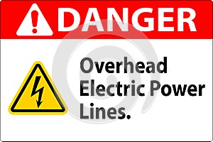 Danger Sign Overhead Electric Power Lines