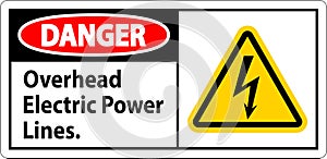 Danger Sign Overhead Electric Power Lines