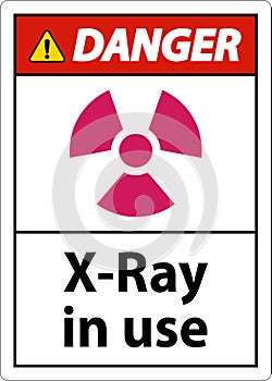 Danger Sign x-ray in use On White Background