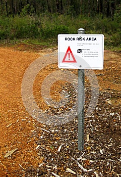 Danger Sign - Rock Risk Area
