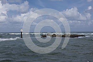 Danger Sign - Submerged Rocks