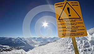 Danger sign, top french resort