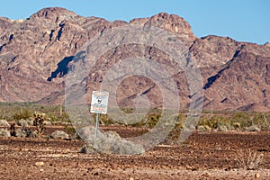 Danger sign for US Government military zone