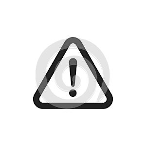 Danger sign vector icon. Attention caution illustration. Business concept simple flat pictogram on white background. photo