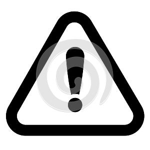 Danger sign vector icon. Attention caution illustration. Business concept simple flat pictogram on white background