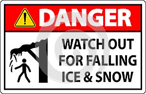 Danger Sign Watch Out For Falling Ice And Snow