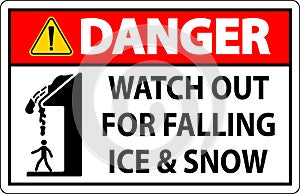 Danger Sign Watch Out For Falling Ice And Snow