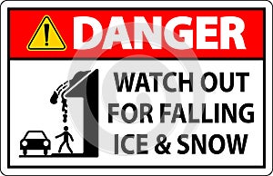 Danger Sign Watch Out For Falling Ice And Snow