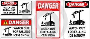 Danger Sign Watch Out For Falling Ice And Snow