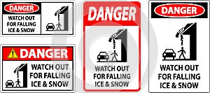 Danger Sign Watch Out For Falling Ice And Snow