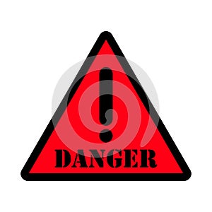 Danger sign yellow background
