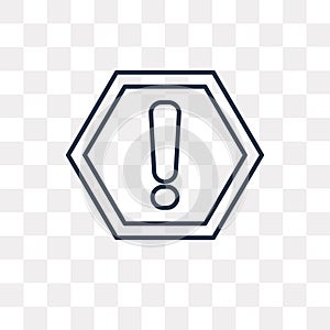 Danger Sing vector icon isolated on transparent background, line