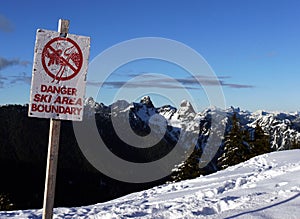 Danger ski area boundary