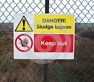 Danger Sludge Lagoon Keep Out sign